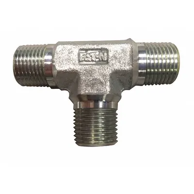 AEROQUIP Hydraulic Hose Adapter: 3/4 in x 3/4 in x 3/4 in Fitting Size, Male x Male x Male - NPTF-to-NPTF Steel Hydraulic Hose Adapters