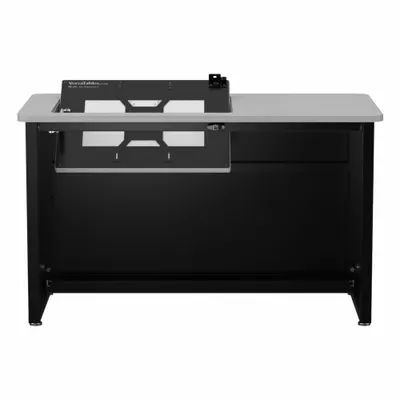 VERSADESK Computer Desk: Metal, Gray Matrix, 0 Drawers, 48 in Overall Wd - Downview Computer Desk