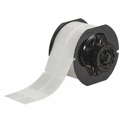 This precut label roll is made of white matte vinyl and measures 2 3/4 in x 1 in. It is designed for wire gauges from 10 AWG to 6 AWG. Compatible with the i3300 printer series and requires B30-R4300 ribbon. Used for identifying wires in electrical panels, control cabinets, and cable management applications.