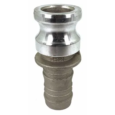 OEM Cam and Groove Adapter: 1 1/4 in Coupling Size, 1 1/4 in Hose Fitting Size - Type E Aluminum Cam & Groove Fittings