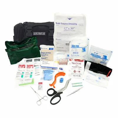 ELITE FIRST AID Rapid Response PAC: Plastic Bag, 2 People Served, 60 Components - Bleeding Control Kits