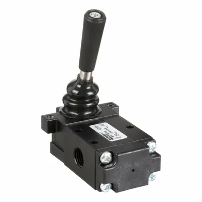 Parker Manual Air Control Valve: DirectAir 4, Three-Way / Two-Position, Lever - Parker Directair 4 Series Manual Air Control Valves