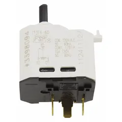 OEM replacement start relay for Whirlpool washing machines and dryers. Provides the electrical connection to start the motor when the original relay fails. Designed to match original specifications for proper machine operation.