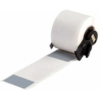 BRADY Wraparound Label: 4 in x 1 1/2 in, 1 1/2 in, Vinyl, Gray (Matte) - Brady Precut Label Rolls