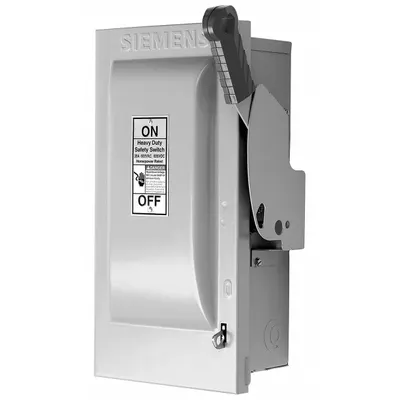 Siemens Safety Switch: Fusible, 30 A, Three Phase, 600V AC, Galvanized Steel - Fusible Safety Switches