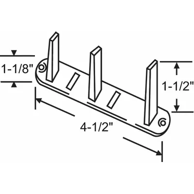 OEM Guide: 4 1/2 in Lg, 1 1/8 in Wd, 150 lb Max Wt - Hanging Door Guides