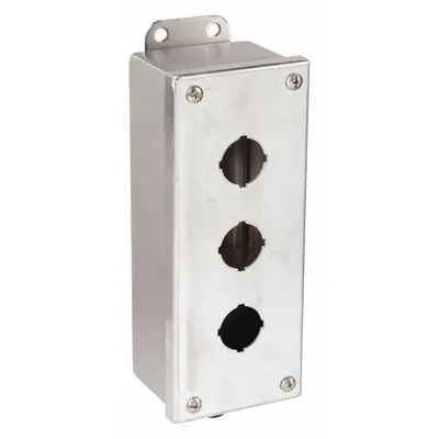 EATON Push Button Enclosure: 30mm, 3 Holes, 304 Stainless Steel - Enclosures for 30mm Operators