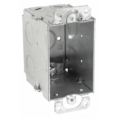 RACO Electrical Box: Steel, Steel Material & Nominal Size, 1 Gangs, 2 3/4 in Box Dp - Cut-In Electrical Boxes