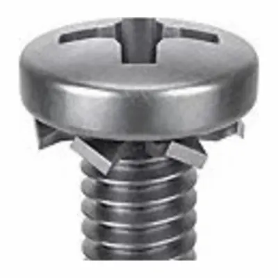 SEMS Screw: External Tooth, M4x0.70 Thread Size, 10 mm Lg, Stainless Steel, Passivated - Machine Screws with External Tooth Lock Washers