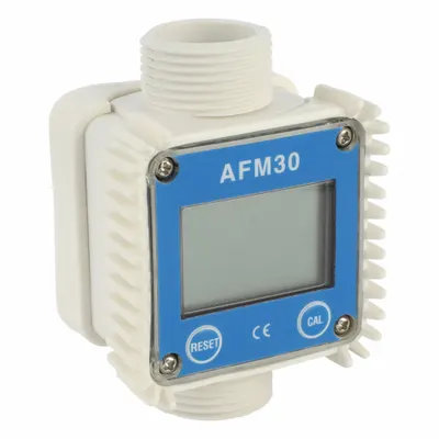 BLUE DEF Electronic Flowmeter: Turbine Flow Meter, Turbine, 1 in Hose, 1 in Connection Size - Inline Turbine Totalizers for DEF