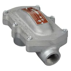 Iron pulling elbow with electroplated finish, 2-inch trade size, female-to-female FNPT connections on both ends. Used in electrical conduit systems to change direction and facilitate wire pulling.