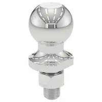 Steel hitch ball with chrome finish, 1 7/8 in diameter, rated for 2,000 lb gross vehicle weight. Suitable for light-duty towing of small utility trailers, boat trailers, or pop-up campers