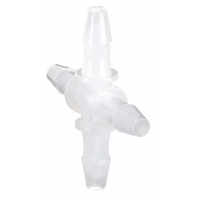 ELDON JAMES Barbed Cross: Barbed, 1/8 in ID x 1/8 in ID x 1/8 in ID x 1/8 in ID Fitting Size - Polyethylene Barbed Tube Fittings