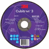 This cut-off wheel is designed for cool cutting of carbon and stainless steel. It features a ceramic abrasive with 60 grit and a Type 27 shape, suitable for cutting and grinding applications in metal fabrication and maintenance
