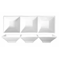 ITI 3-Compartment Bowl: 33 oz Capacity, 15 1/8 in Dia, Porcelain, Bright White (MPN FA3-15)