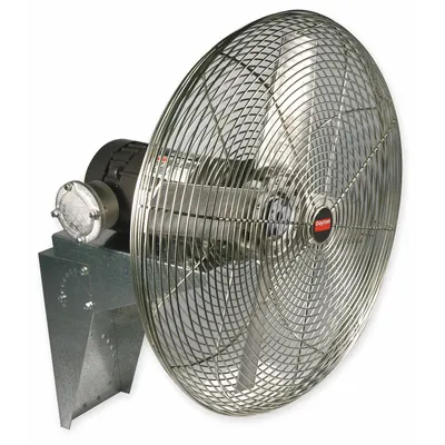 Dayton Mounted Fan: 24 in Blade Dia, 115/230V AC, 1/4 hp Motor HP, Wall Mount - Hazardous-Location Industrial Wall-Mount Fans