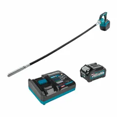 This cordless concrete vibrator is designed for consolidating concrete in pours, slabs, and foundations. It features a brushless motor for efficient operation and a 68-inch length with a 1-1/4-inch diameter head to reach deep into forms. Powered by a 40V MAX XGT battery (4.0 Ah included), it removes air pockets and ensures uniform compaction on construction and industrial jobsites.