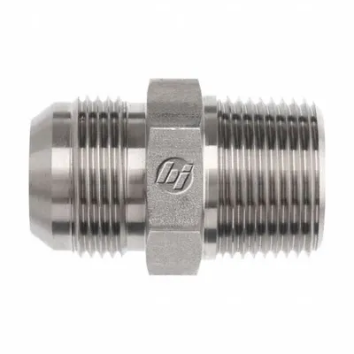 BRENNAN INDUSTRIES Stainless Hydraulic Adapter: 1-11-1/2/1-5/16"-12 Thread Size, 1 in x 1 in Fitting Size - JIC-to-JIC 316 Stainless Steel Hydraulic Hose Adapters