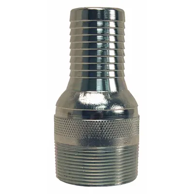 DIXON Barbed Hose Fitting: For 4 in Hose I.D., Steel x Steel, 4 in x 3 in Fitting Size - Multipurpose (Air, Water, Chemical) Barbed Combination Nipples