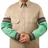 Flame-Resistant Sleeve: 18 in Sleeve Lg, Universal, Green, Elastic Cuff, 1 PR (MPN 1034-18WW-2XW)