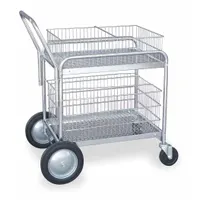 APPROVED VENDOR Mail Cart: 200 lb Load Capacity, 30 in L x 23 in W x 38 in H, Polyurethane