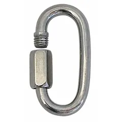 This stainless steel load rated connector has a working load limit of 500 lb and is not intended for lifting. Suitable for securing loads, rigging, or tethering in industrial settings.