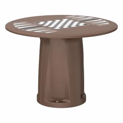 CORTECH Table: 28 in Overall Ht, 42 in Overall Dia, Game Top Included, Ballast Accepted - Cylinder Base Tables