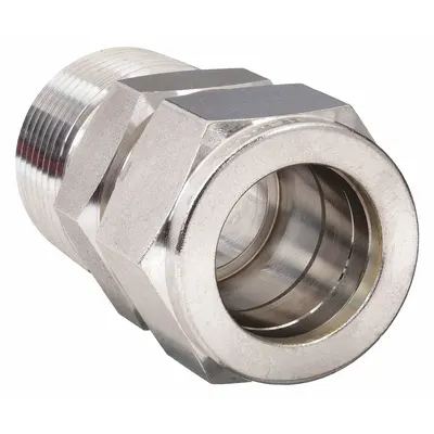 PARKER Compression Fitting Adapter: 1 in OD x 1 in Pipe Fitting Size - Double-Ferrule Stainless Steel Fittings