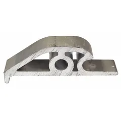 Steel slide latch with silver finish, designed as a replacement part for hand trucks. Used to secure loads or components on manual material-handling equipment in warehouses, distribution centers, and industrial facilities.