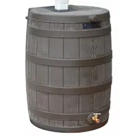 BUSHMAN Rain Barrel: Oak, 30 in Overall Ht, 23 in Overall Wd, Spigot Included, 50 gal Capacity (MPN RW50-OAK)