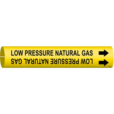 BRADY Low Pressure Natural Gas Snap-On Pipe Marker - Low Pressure Natural Gas Snap-On Pipe Markers