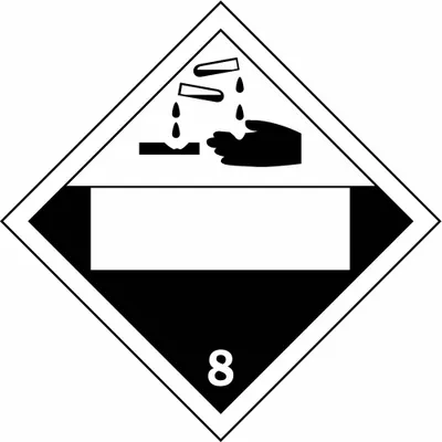 BRADY Container Placard: 8, 10 3/4 in x 10 3/4 in, 10 3/4 in Label Ht - Class 8: Corrosive
