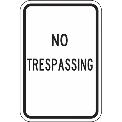 LYLE Reflective No Trespassing Sign: Aluminum, Mounting Holes Sign Mounting - No Trespassing Signs
