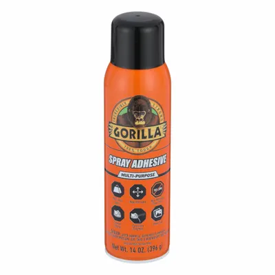 GORILLA 6301502 General Purpose Spray Adhesive, 14 fl oz Aerosol Can, Clear - General Purpose Spray Adhesives