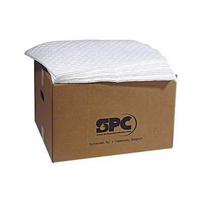 BRADY SPC ABSORBENTS Sorbent Pad SXT300, Polypropylene, White, 100 PK - Sorbent Pads