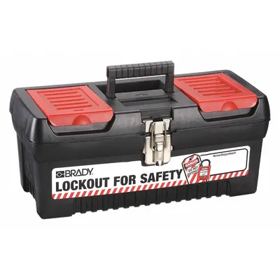 BRADY Lockout Tool Box: No Padlocks - Portable Unfilled Lockout Kits