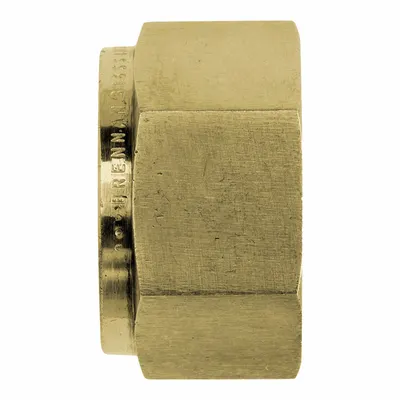 BRENNAN INDUSTRIES Compression Fitting Nut: 1/4 in OD Size, Compression - Clean & Bagged Double-Ferrule Brass Compression Fittings