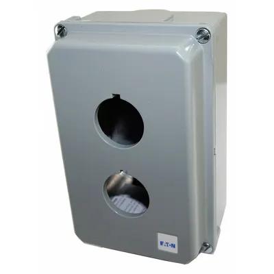 EATON E34N12 Push Button Enclosure, 30mm, 2 Holes, Cast Zinc, NEMA 12/13/4/4X - Enclosures for 30mm Operators