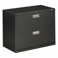 HON Lateral File Cabinet with Drawer: Charcoal, 2 Drawers, 28 in Overall Ht, 18 in Overall Dp, Steel (MPN H682.L.S)