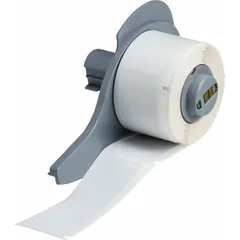 Polyester label roll with permanent adhesive, gray matte finish, 3 in x 1 in. Compatible with BMP71 printer series. Used for industrial identification such as cable marking, component labeling, and asset tagging.