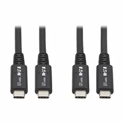 EATON TRIPP LITE Usb Cable: Type C End 1, Type C End 2, Black, 2.6 ft Lg - Active Repeater & Extension USB Cables
