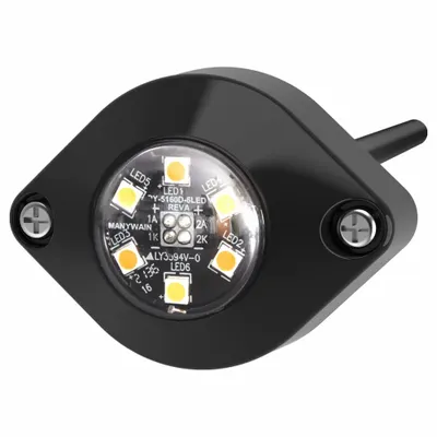 ECCO Warning Light: Concealed Warning Light, Amber, 1 1/2 in Overall Wd - Vehicle Concealed Mount Flashing Lights