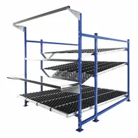 UNEX FLOW CELL Gravity Flow Rack Workstation: Starter, 72 in x 96 in, 72 in Overall Ht, Tilted, Blue (MPN FCW99WSW72963)