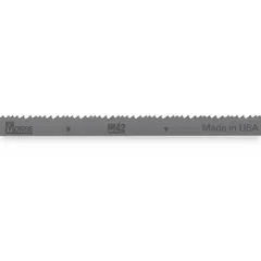 General purpose metal cutting blade for mild carbon and steel alloys. M42 bi-metal construction with raker/variable cutting edge. 15-foot length, 3/4 inch width. Suitable for industrial fabrication, maintenance, and metalworking.