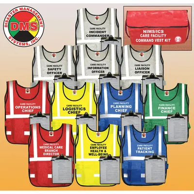 DISASTER MANAGEMENT SYSTEMS Care Facility Command Kit: Safety Vest ANSI Class Class 1 - Health Care Facility Command Safety Vest