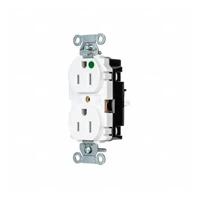 HUBBELL Receptacle: Hospital Grade, Duplex, 5-15R, White, 125V AC, 15 A - General Purpose Receptacles