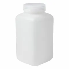 APPROVED VENDOR HDPE Rectangular Lab Bottle, 32 fl oz, Colorless, 61.5 mm Screw Closure, 33604
