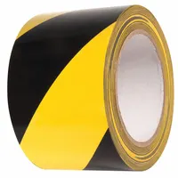 Floor Marking Tape: Gen Purpose, Striped, Black/Yellow, 3 in x 54 ft, 5.5 mil Tape Thick, INCOM (MPN VHT310)