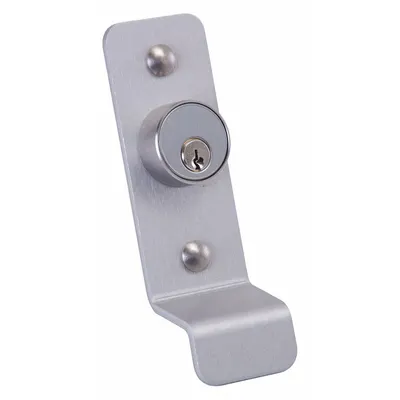 DETEX 03PN 628 W-CYL Mechanical Exit Device Trim, Silver Aluminum Pull - Trim, Handles & Pulls for Exit Push Bars