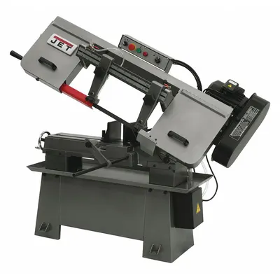 JET Band Saw: 9 in x 13 in, 82 to 235 SFPM, 45°, 90°, 18.0/9.0 A, 1 Phase - Mitering Manual Horizontal Band Saws